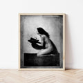 Lady With Head In A Bowl Print