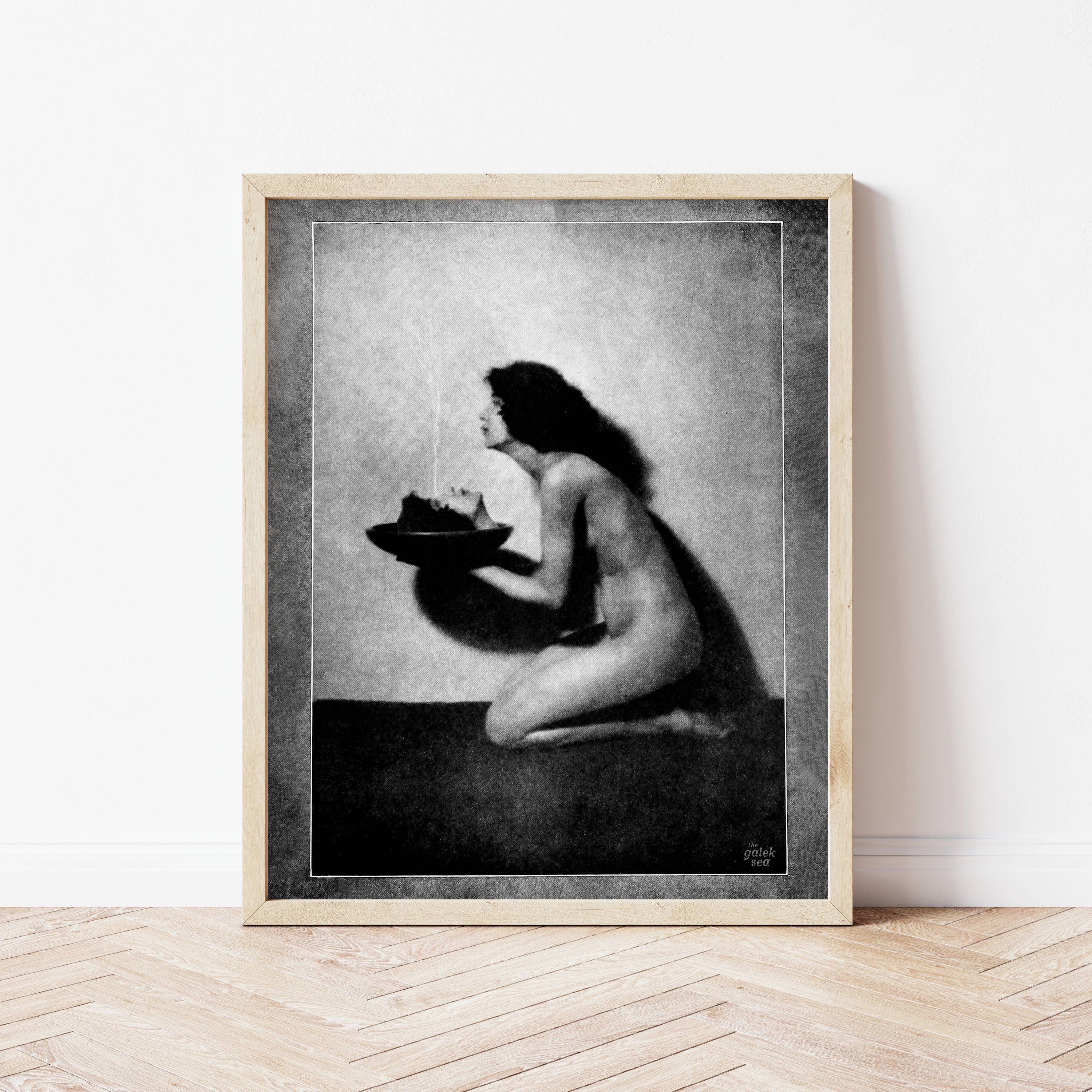 Lady With Head In A Bowl Print