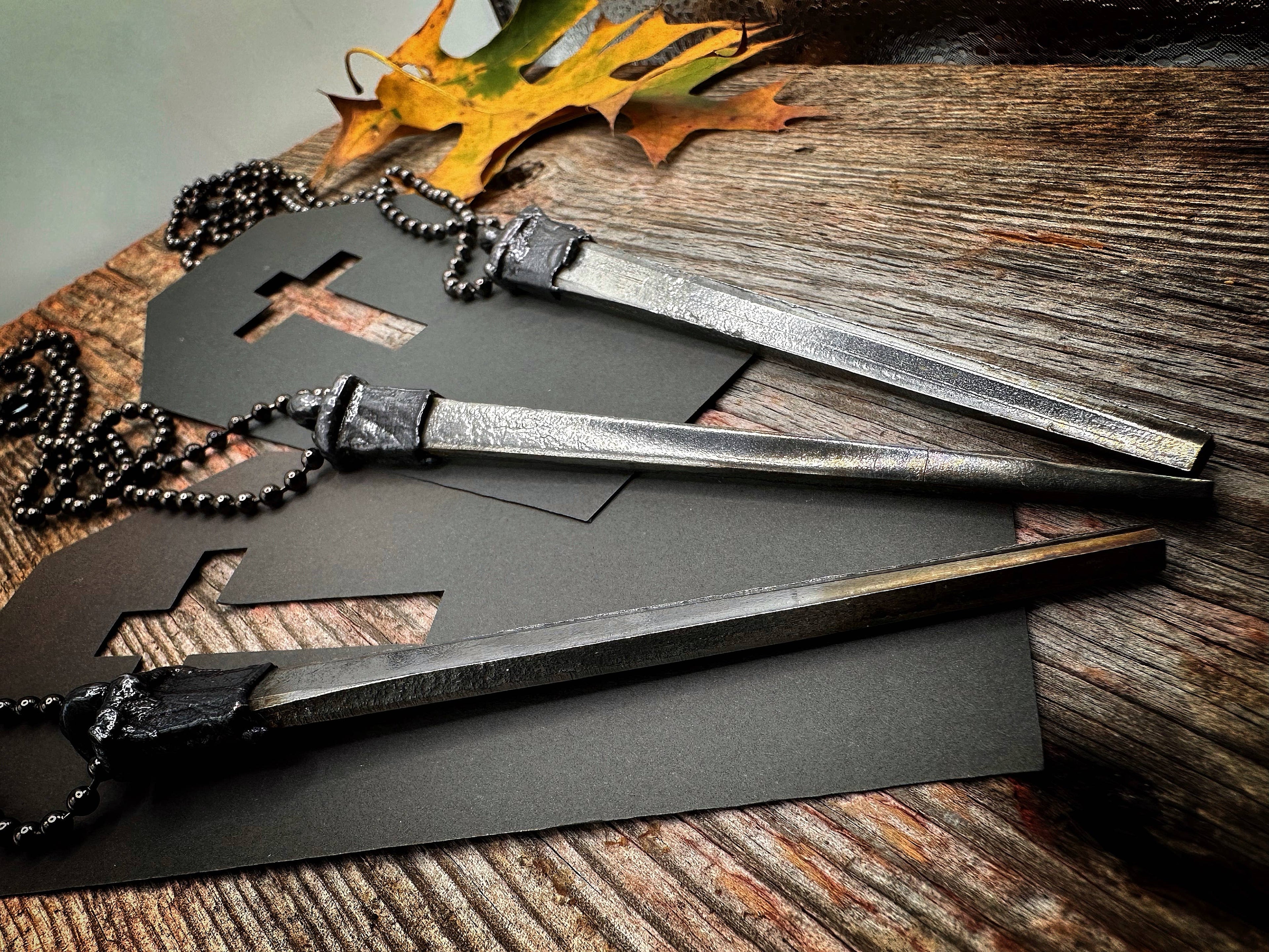 Coffin Nail Necklace - Gunmetal