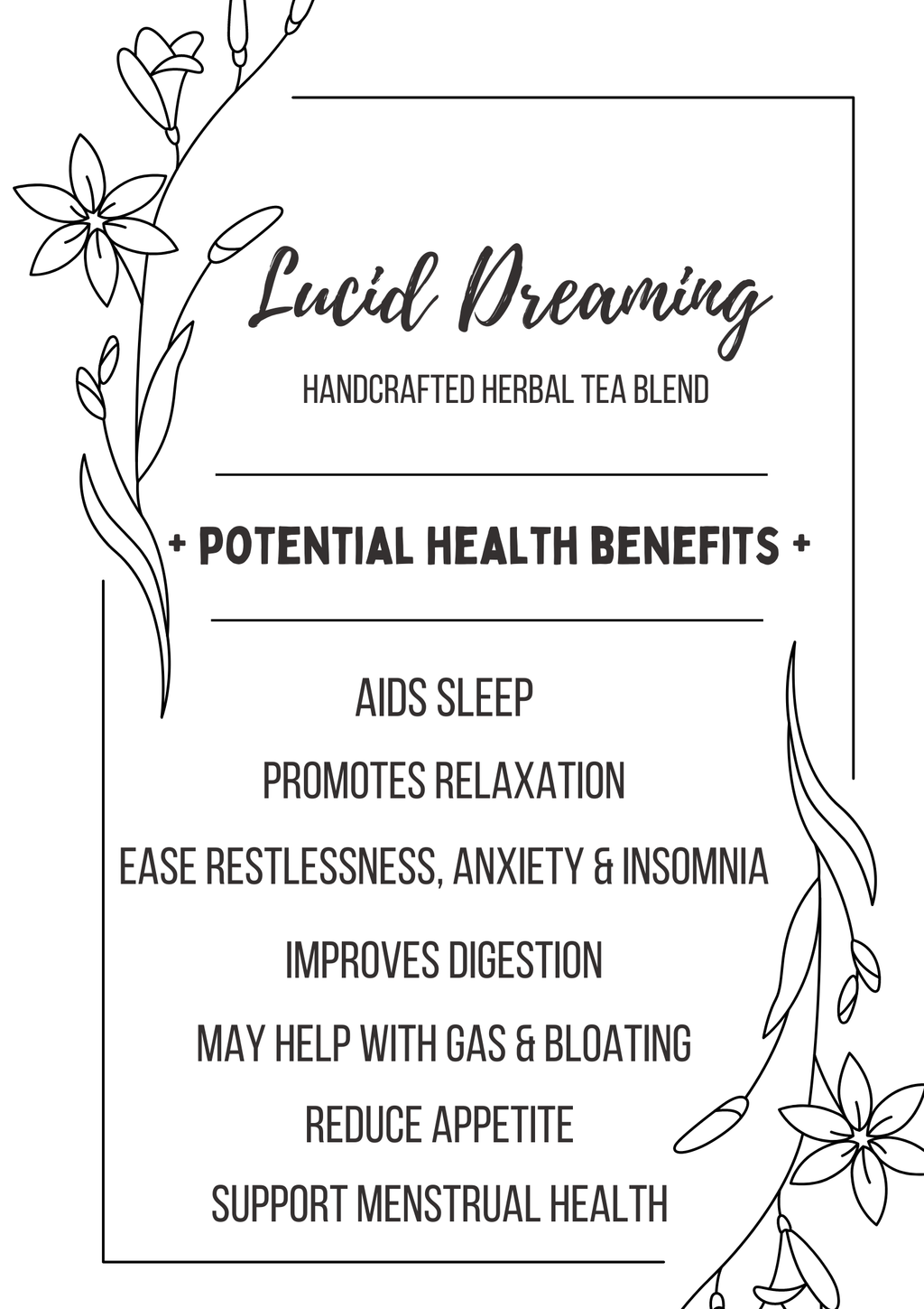 LUCID DREAMING Handcrafted Herbal Tea Blend 13 Servings