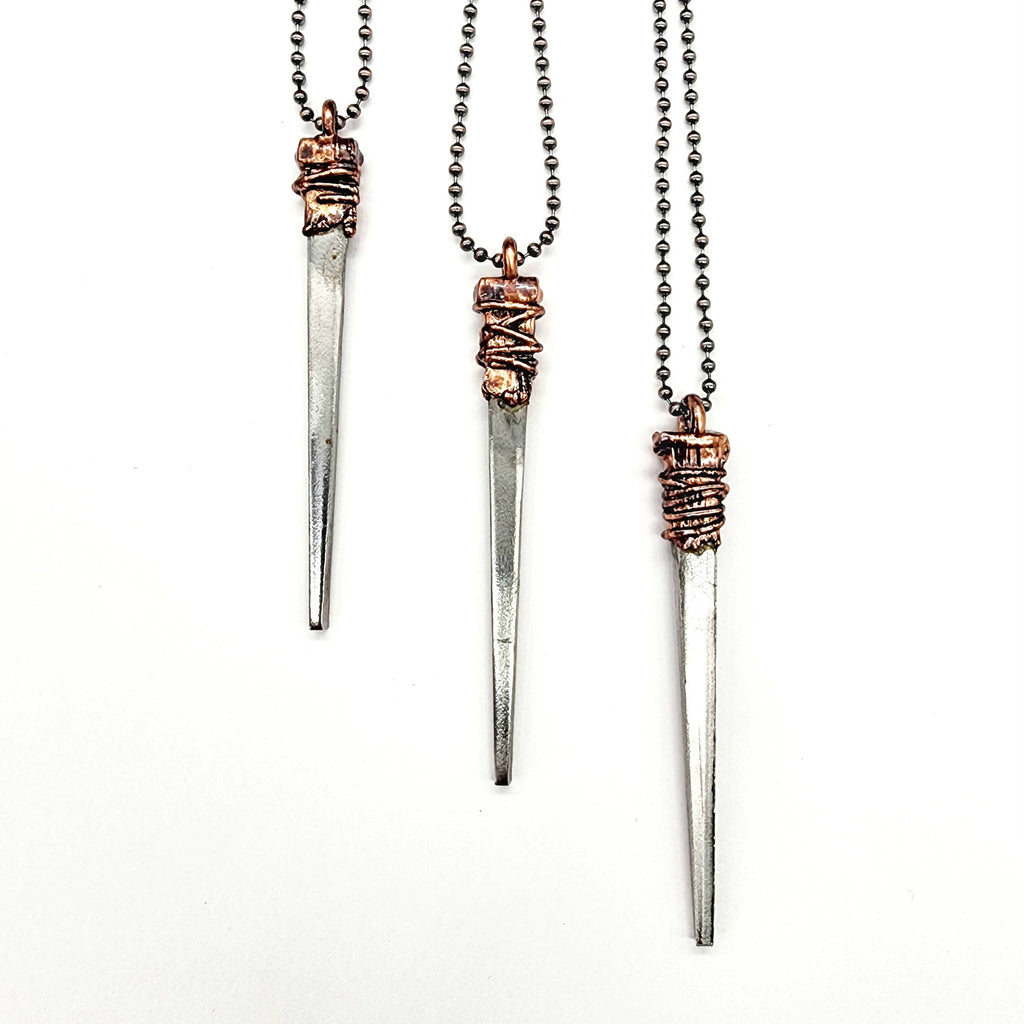 Coffin Nail Necklace - Antique Copper