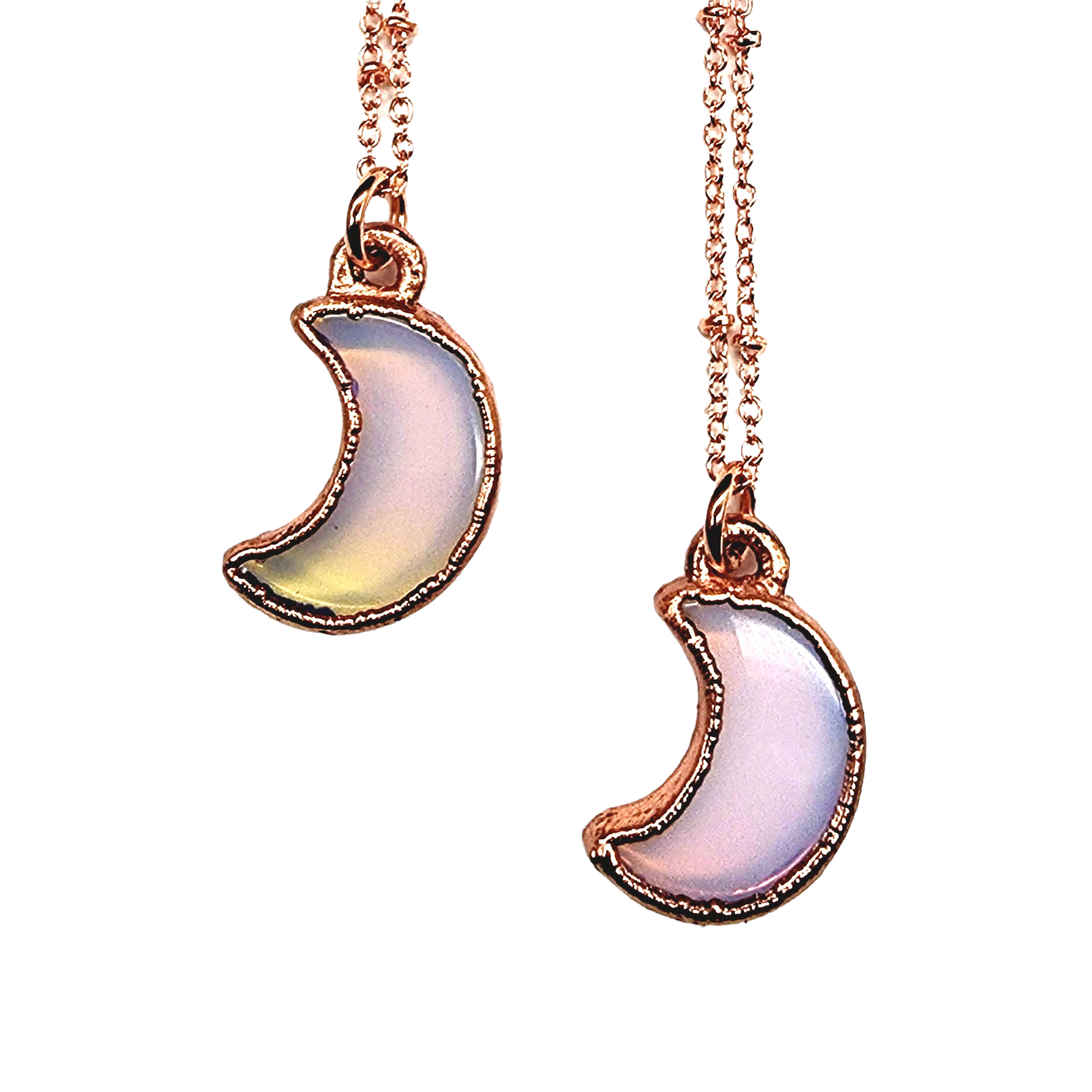 Petite Opalite Crescent Moon Necklace
