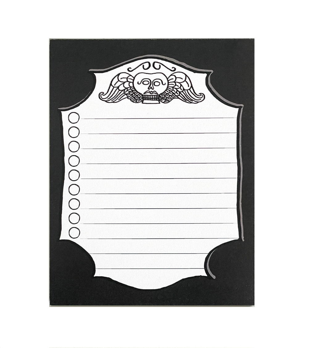 Memento Mori Notepad, Goth, Spooky Themed Stationery