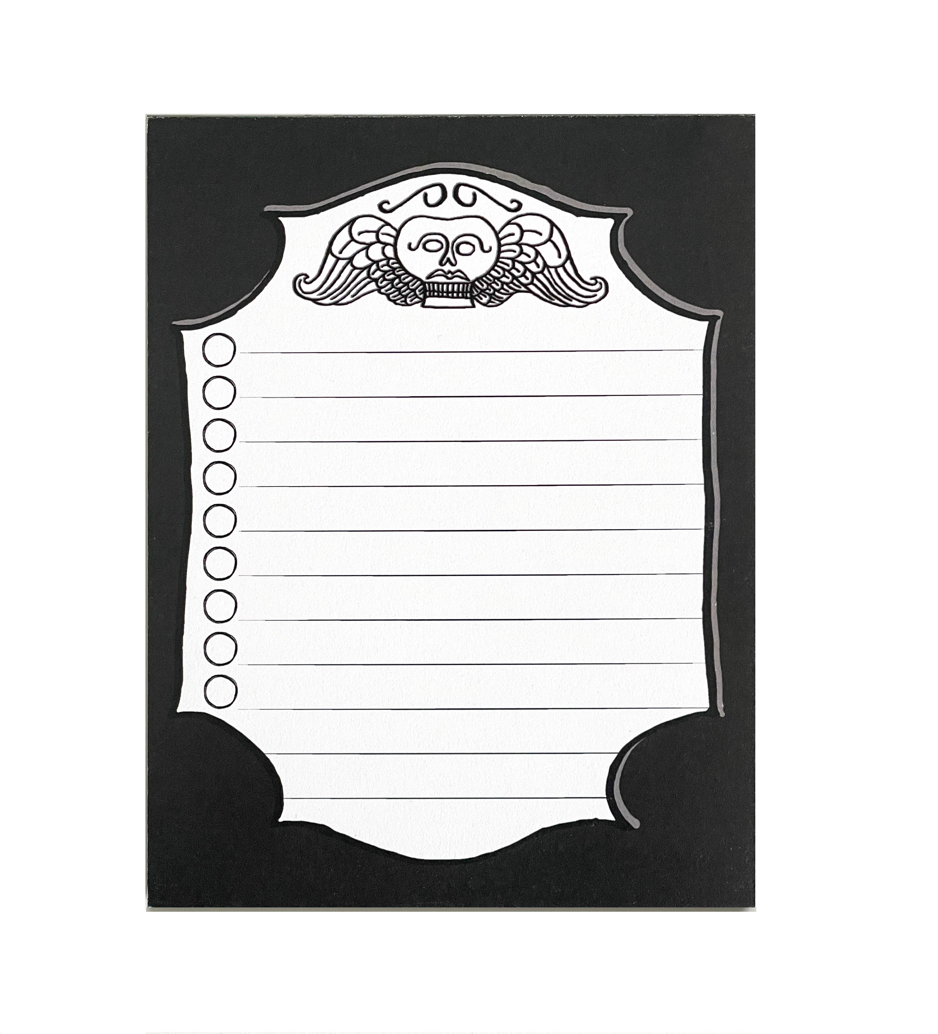 Memento Mori Notepad, Goth, Spooky Themed Stationery