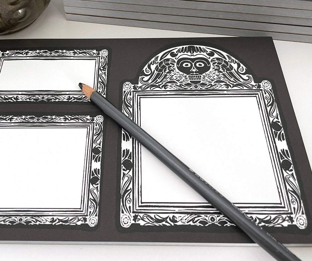 Gravestone Notepad, Goth Stationery, 5x8 daily planner