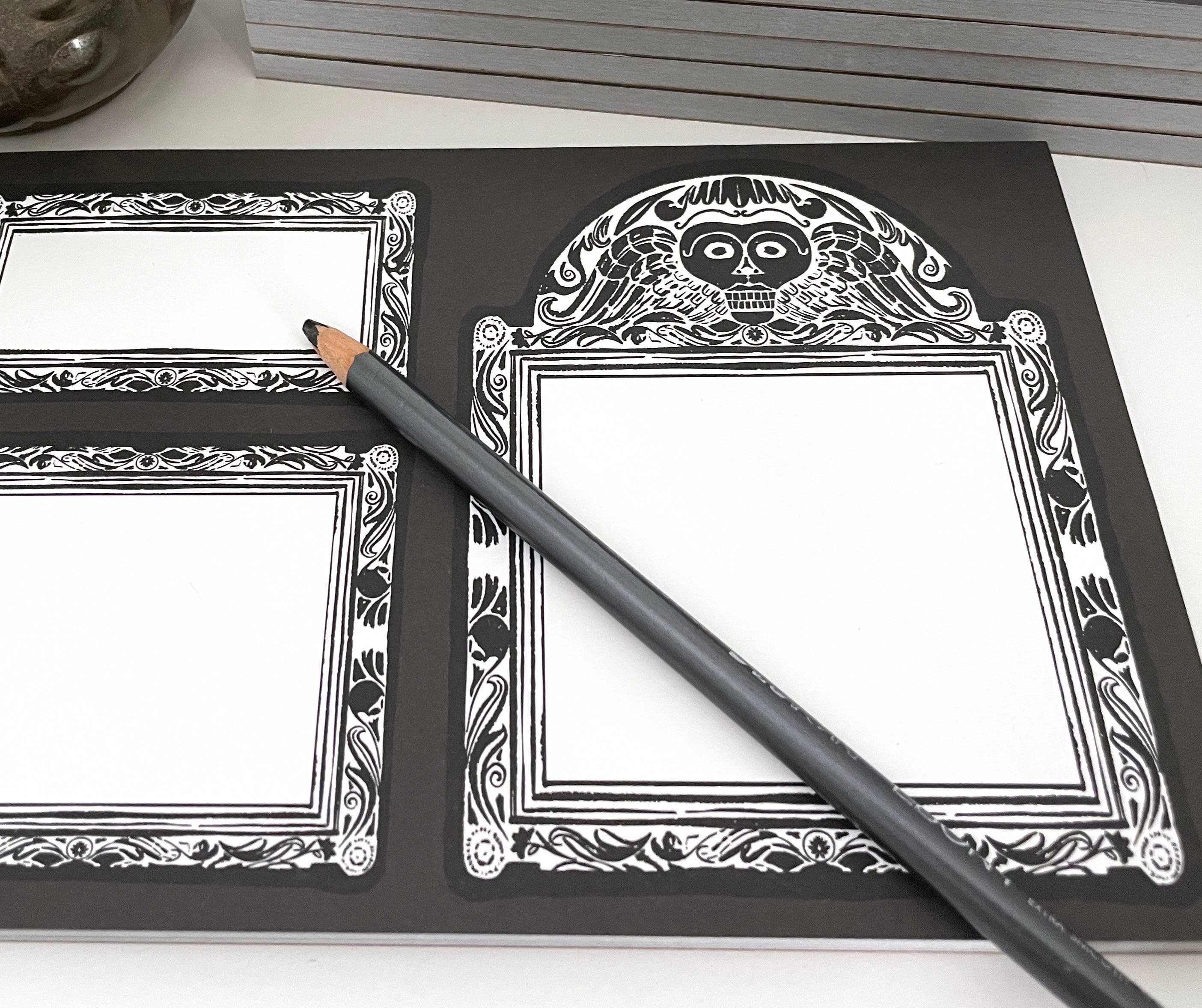 Gravestone Notepad, Goth Stationery, 5x8 daily planner