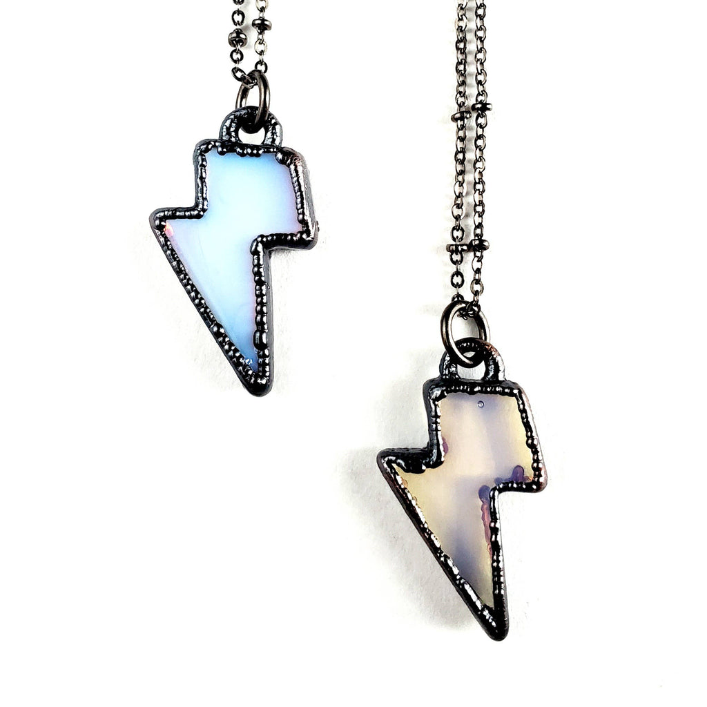 Lightning Bolt Necklace - Opalite