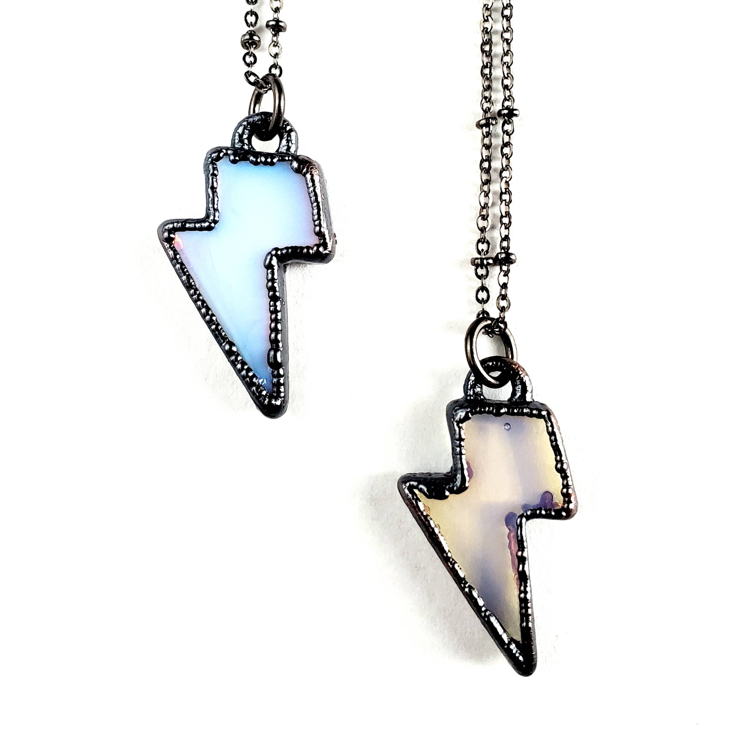 Lightning Bolt Necklace - Opalite