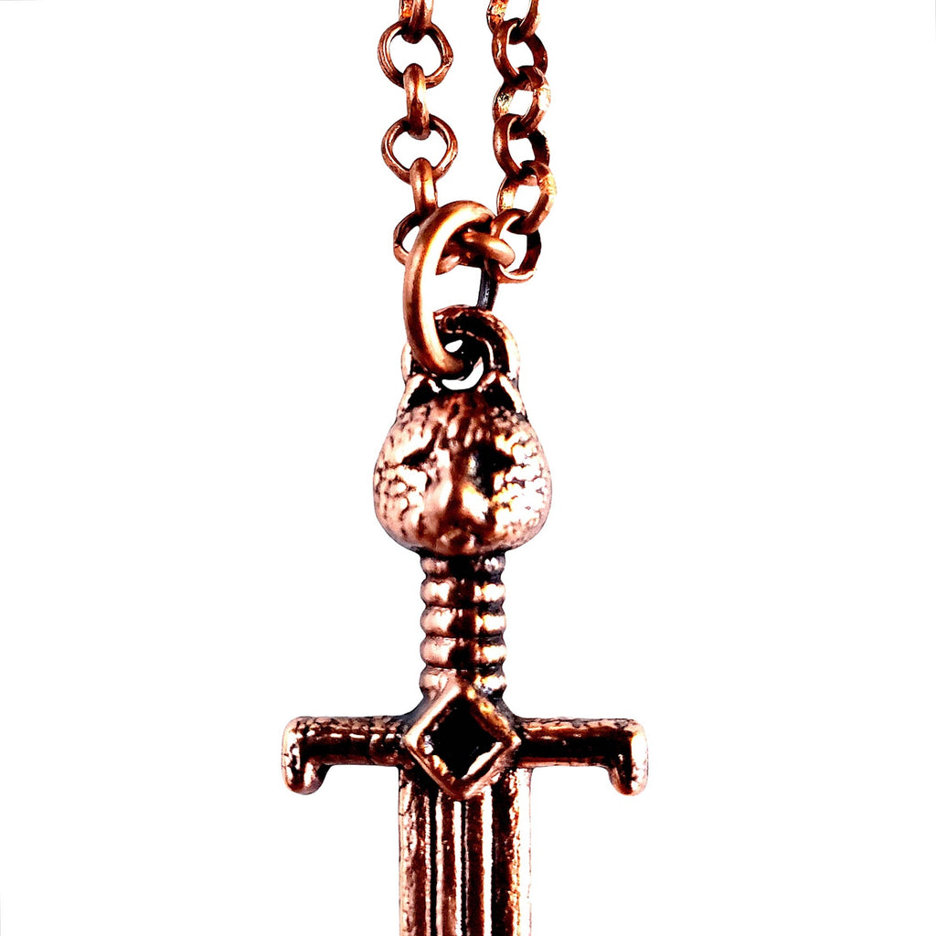 Double Edged Sword Necklace - Antique Copper