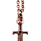 Double Edged Sword Necklace - Antique Copper