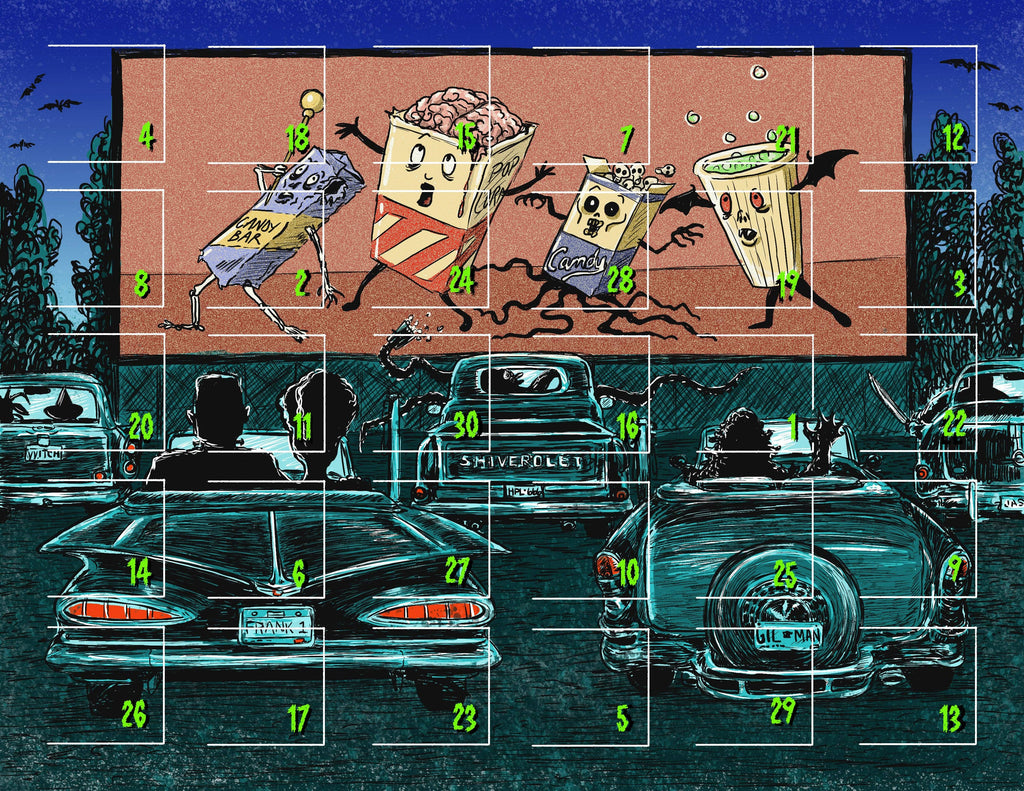 Classic Horror Month of Movies Calendar