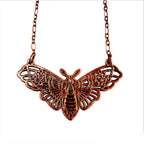 Black Witch Moth Necklace - Labradorite