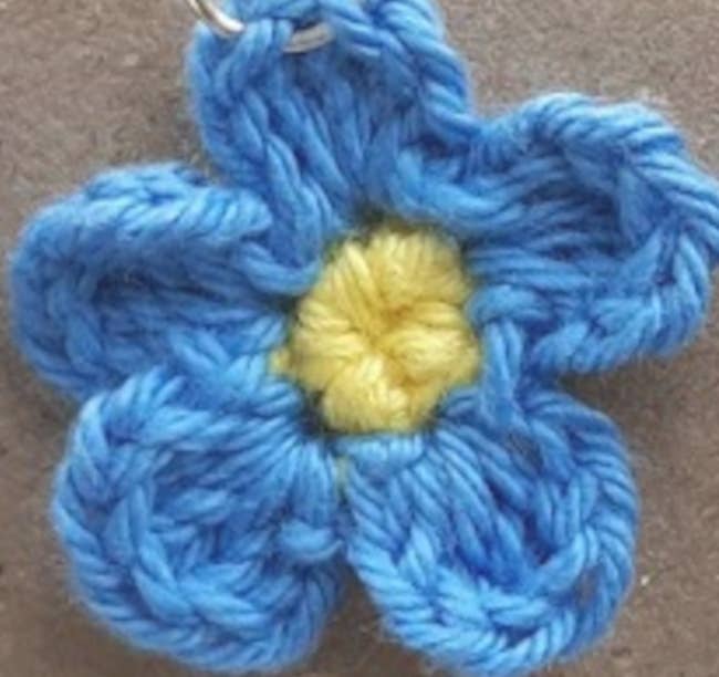 Crochet Cotton Forget Me Not Flower Drop Earrings