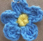 Crochet Cotton Forget Me Not Flower Drop Earrings