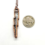 Lightning Bolt Necklace - Clear Quartz / Antique Copper