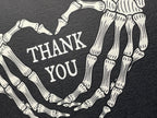 Skeleton Heart Hands Thank You Card, Goth Stationery