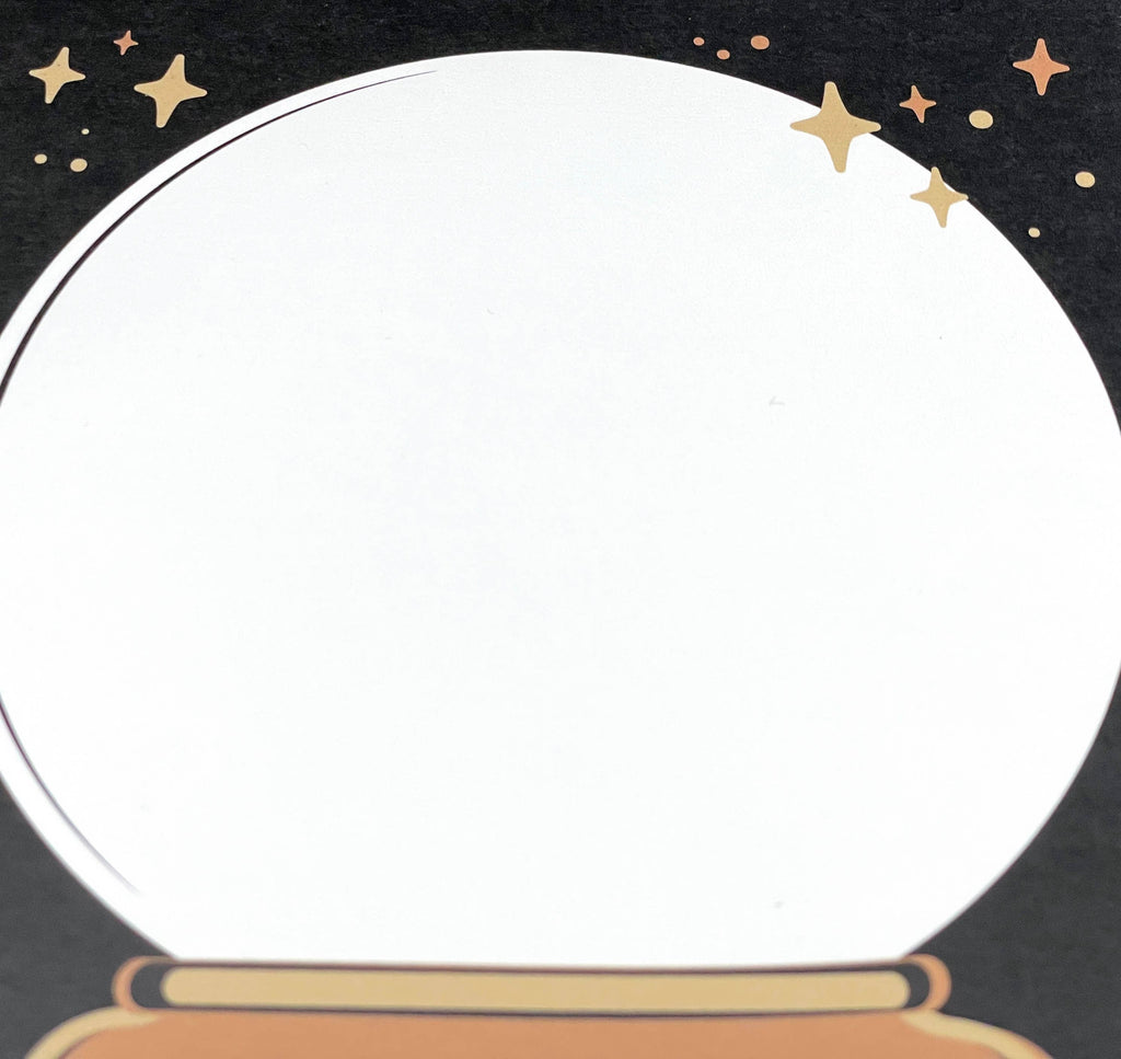 Crystal Ball Notepad, Mystical, Witchy Themed Stationery