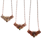 Black Witch Moth Necklace - Labradorite