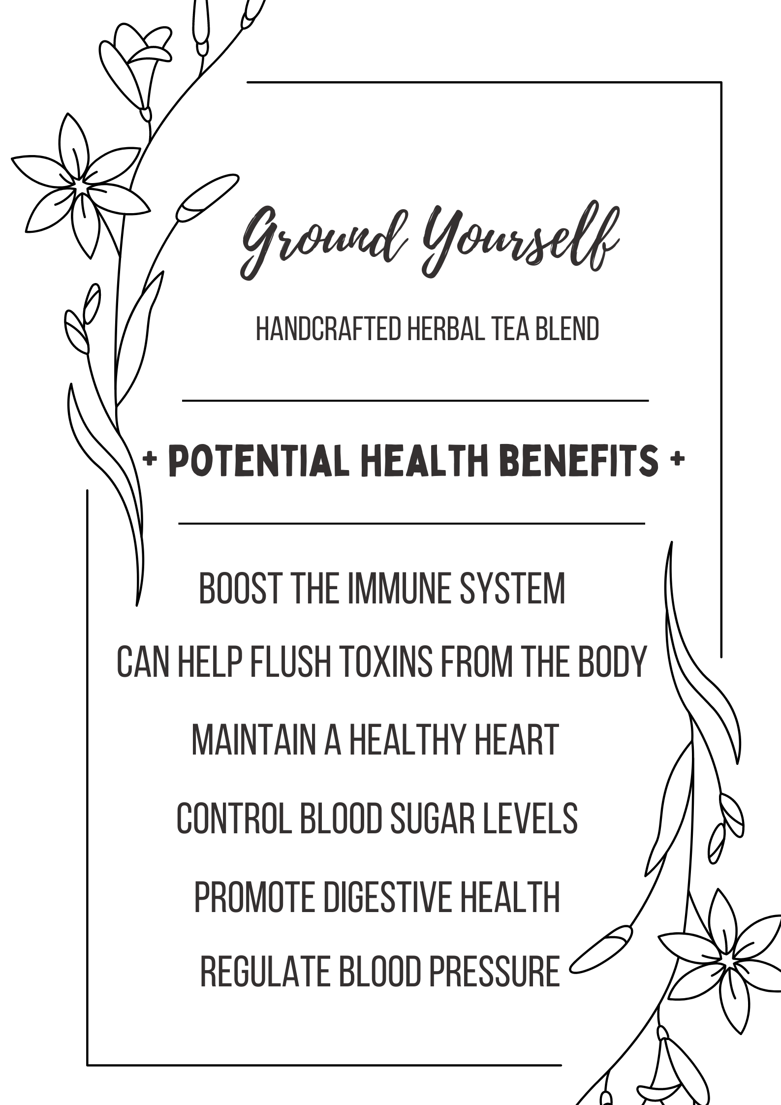 GROUND YOURSELF Handcrafted Herbal Tea Blend 13 Servings