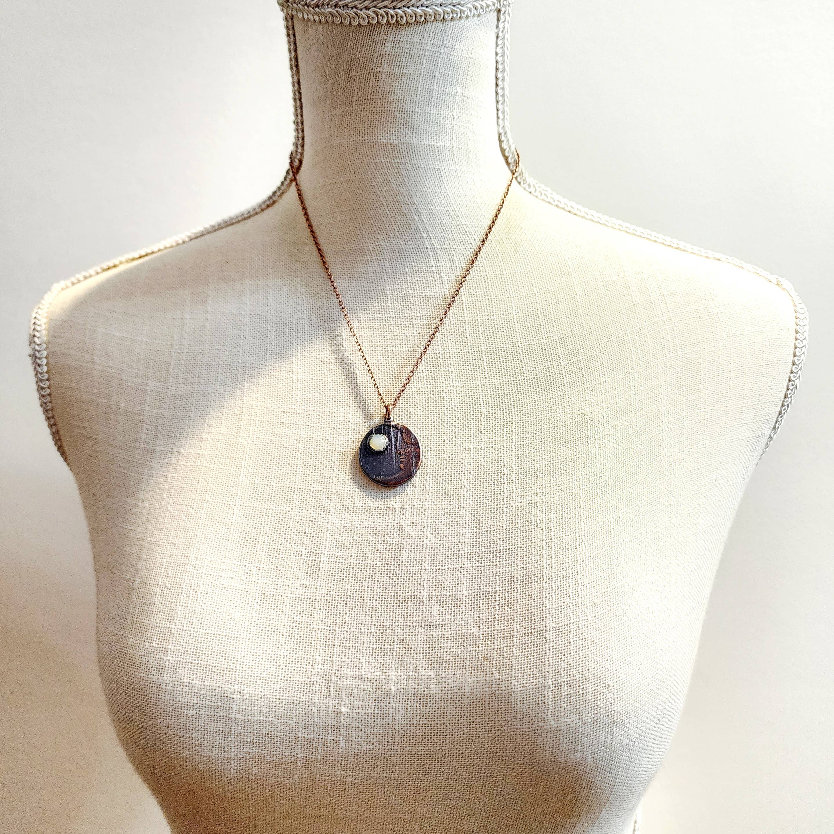 Uranium Glass Lunar Gaze Necklace