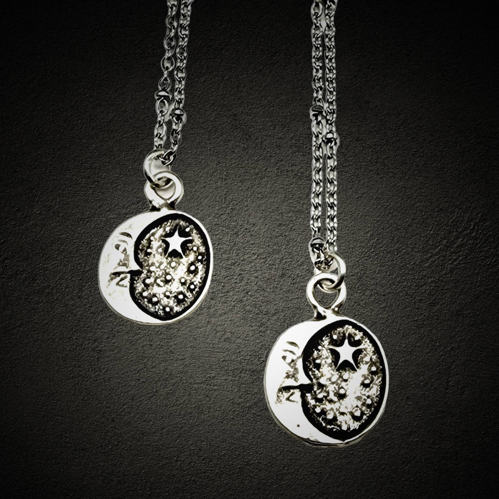 Antique Silver Starry Night Necklace