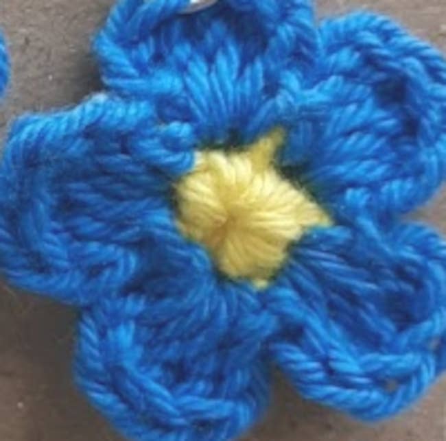 Crochet Cotton Forget Me Not Flower Drop Earrings