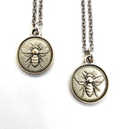 Silver Honeybee Coin Necklace