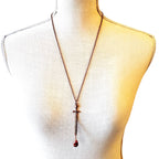Double Edged Sword Necklace - Antique Copper