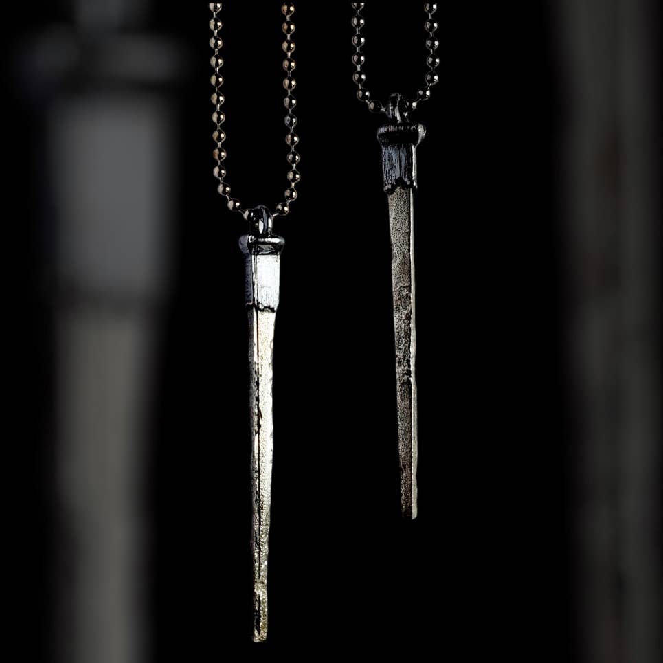 Coffin Nail Necklace - Gunmetal