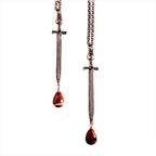 Double Edged Sword Necklace - Antique Copper
