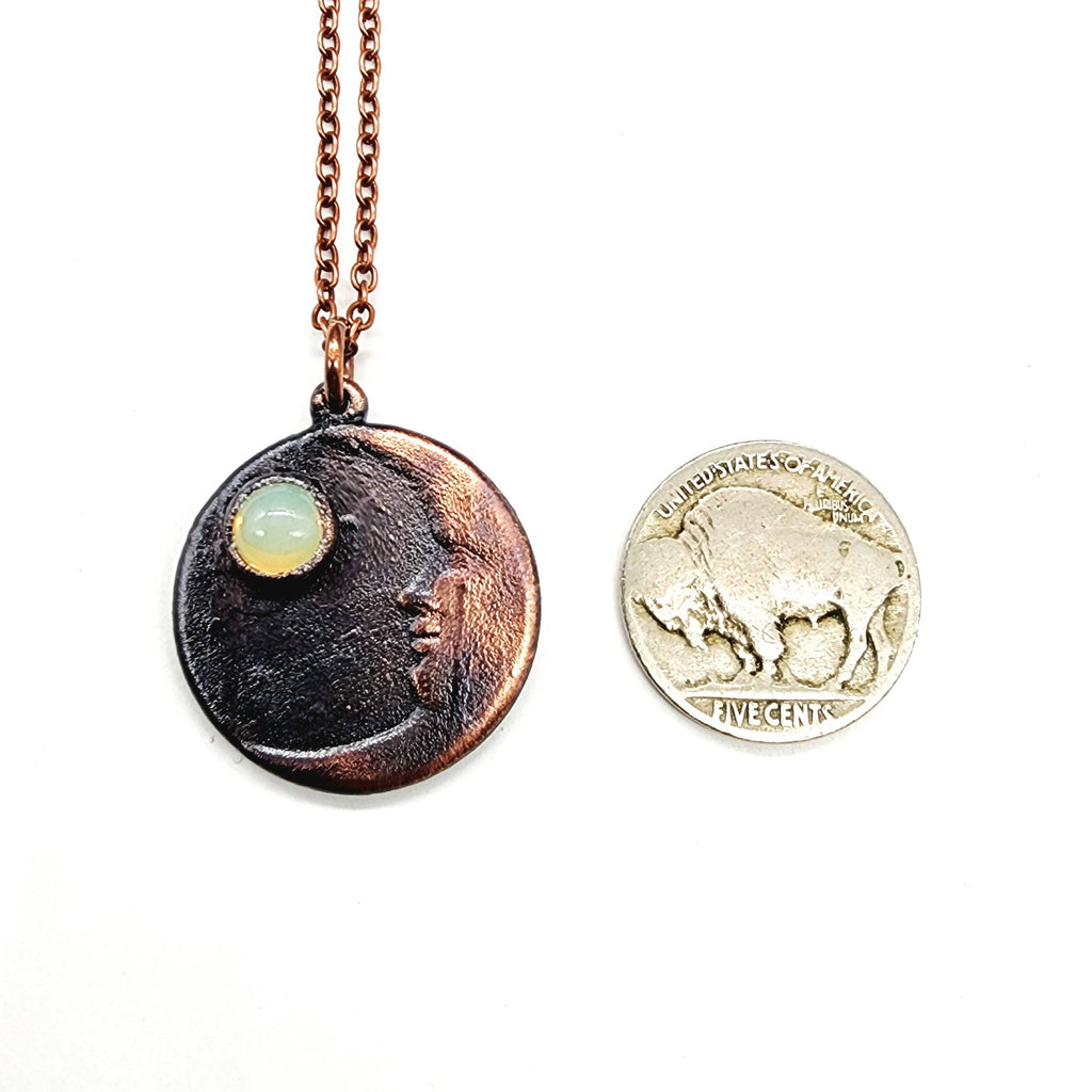 Uranium Glass Lunar Gaze Necklace