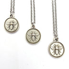 Silver Honeybee Coin Necklace