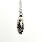 Antique Silver Whispering Raven Pendant Necklace