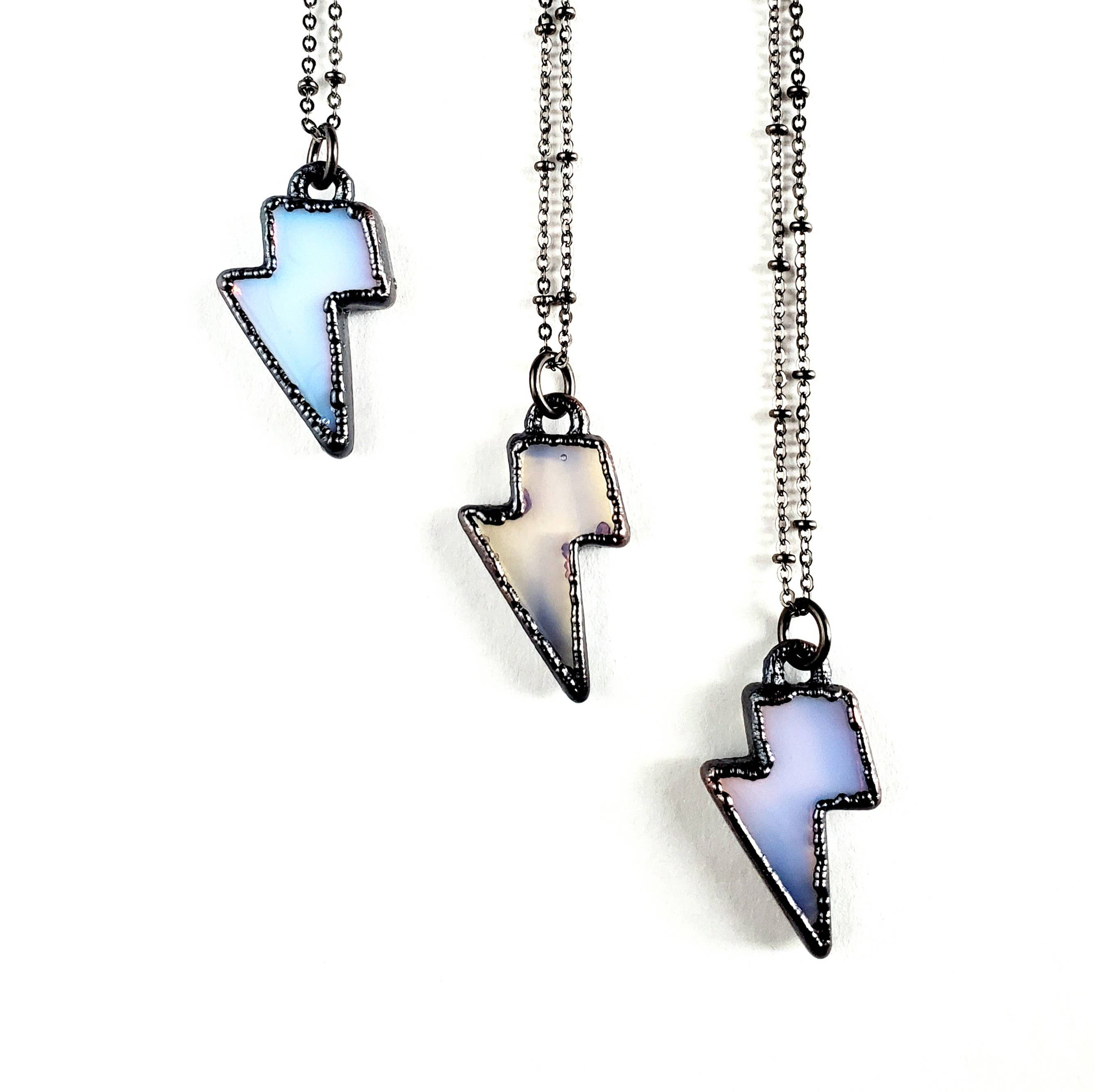 Lightning Bolt Necklace - Opalite