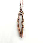 Lightning Bolt Necklace - Clear Quartz / Antique Copper