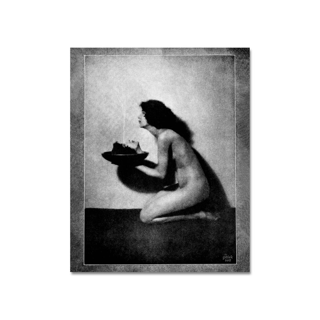 Lady With Head In A Bowl Print