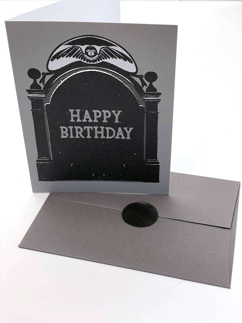 Classic Gravestone Happy Birthday Card,Goth Stationery