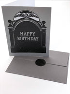 Classic Gravestone Happy Birthday Card,Goth Stationery