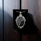 Real Spiderweb Large Filigree Cabochon Antique Silver