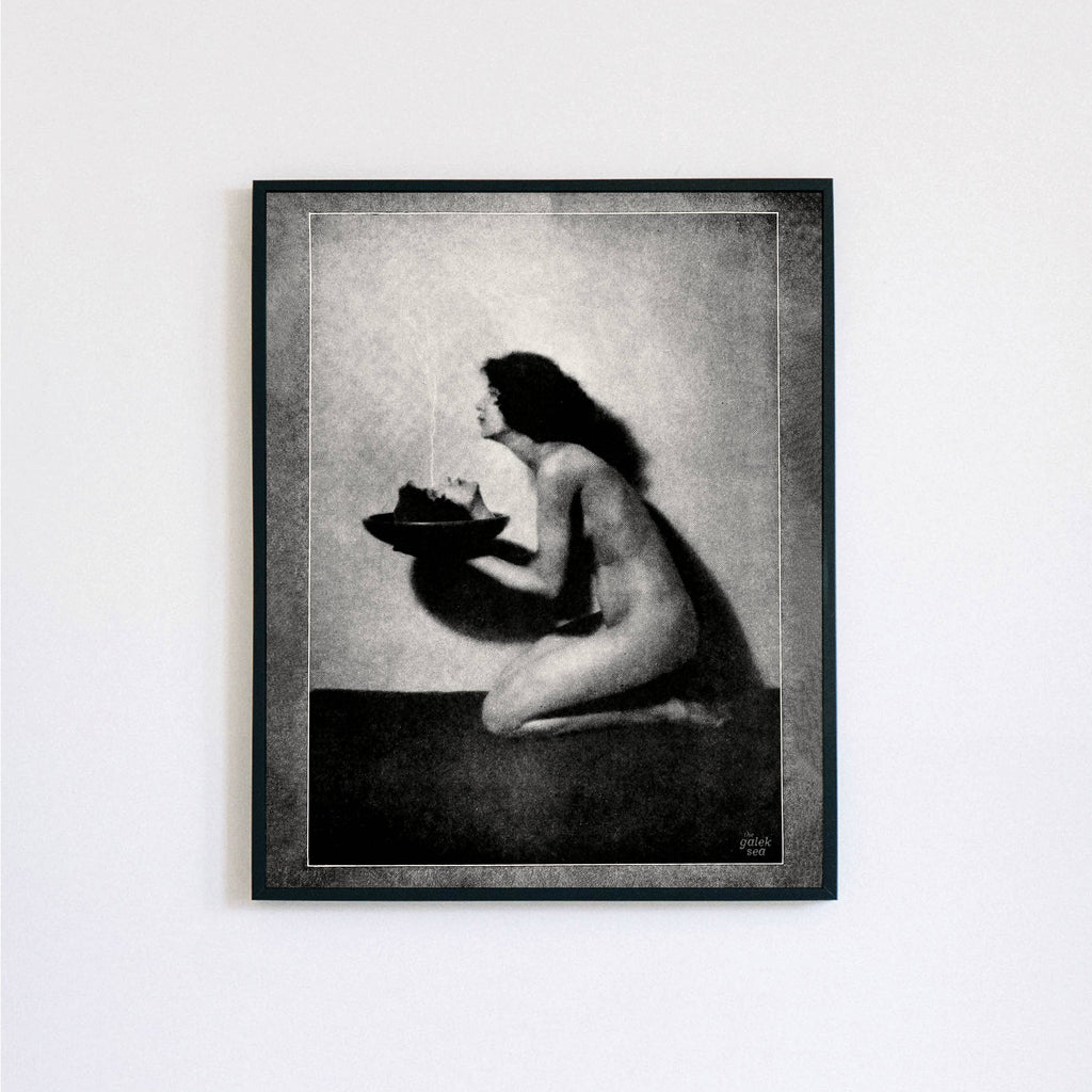 Lady With Head In A Bowl Print