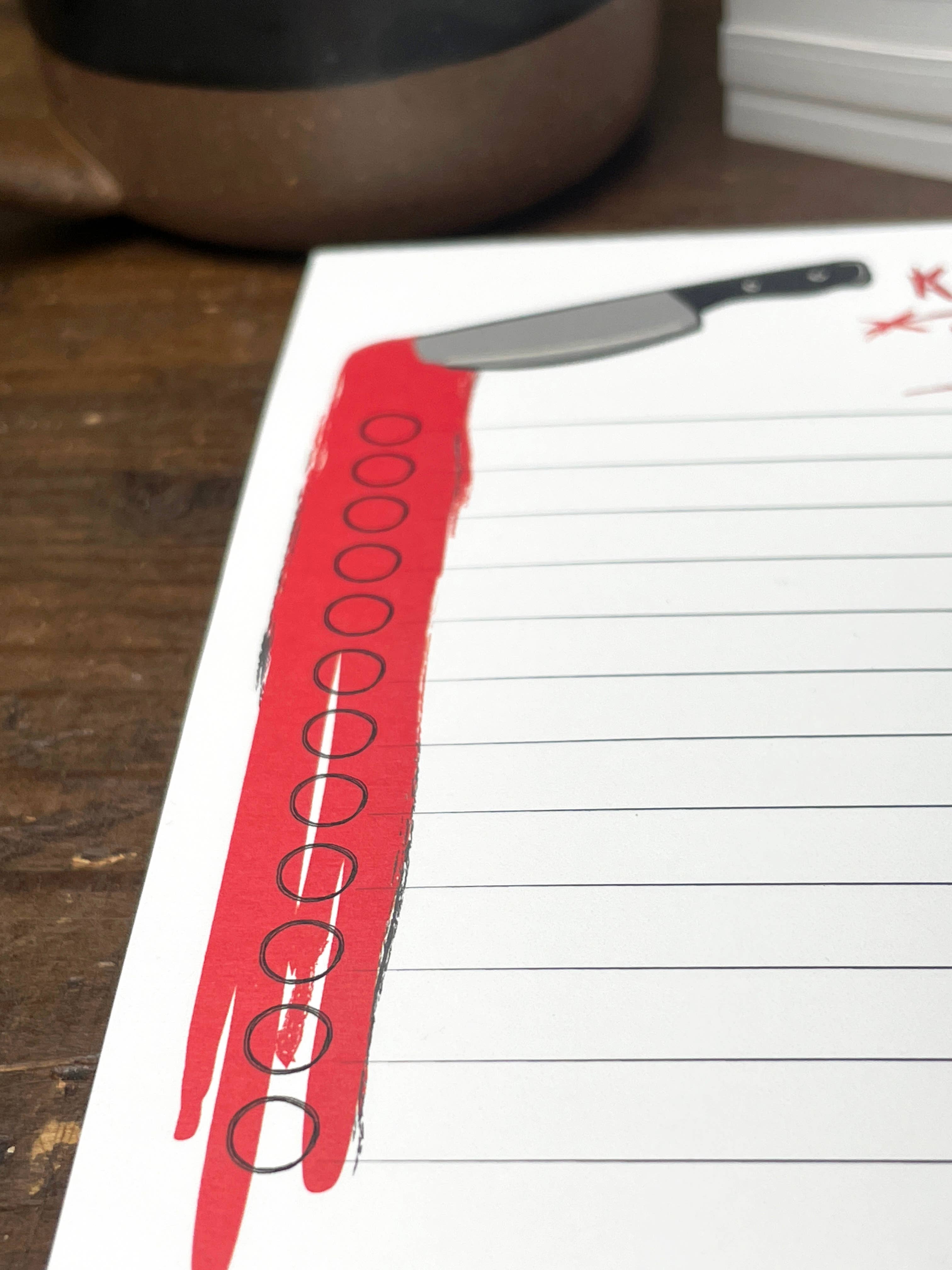 Killer Ideas Notepad, Horror Themed Stationery