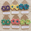 Bright Colorful Daisy Flower Crochet  Drop  Earrings