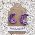 Crochet Cotton Moon Drop Earrings