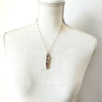 Lightning Bolt Necklace - Clear Quartz / Antique Copper
