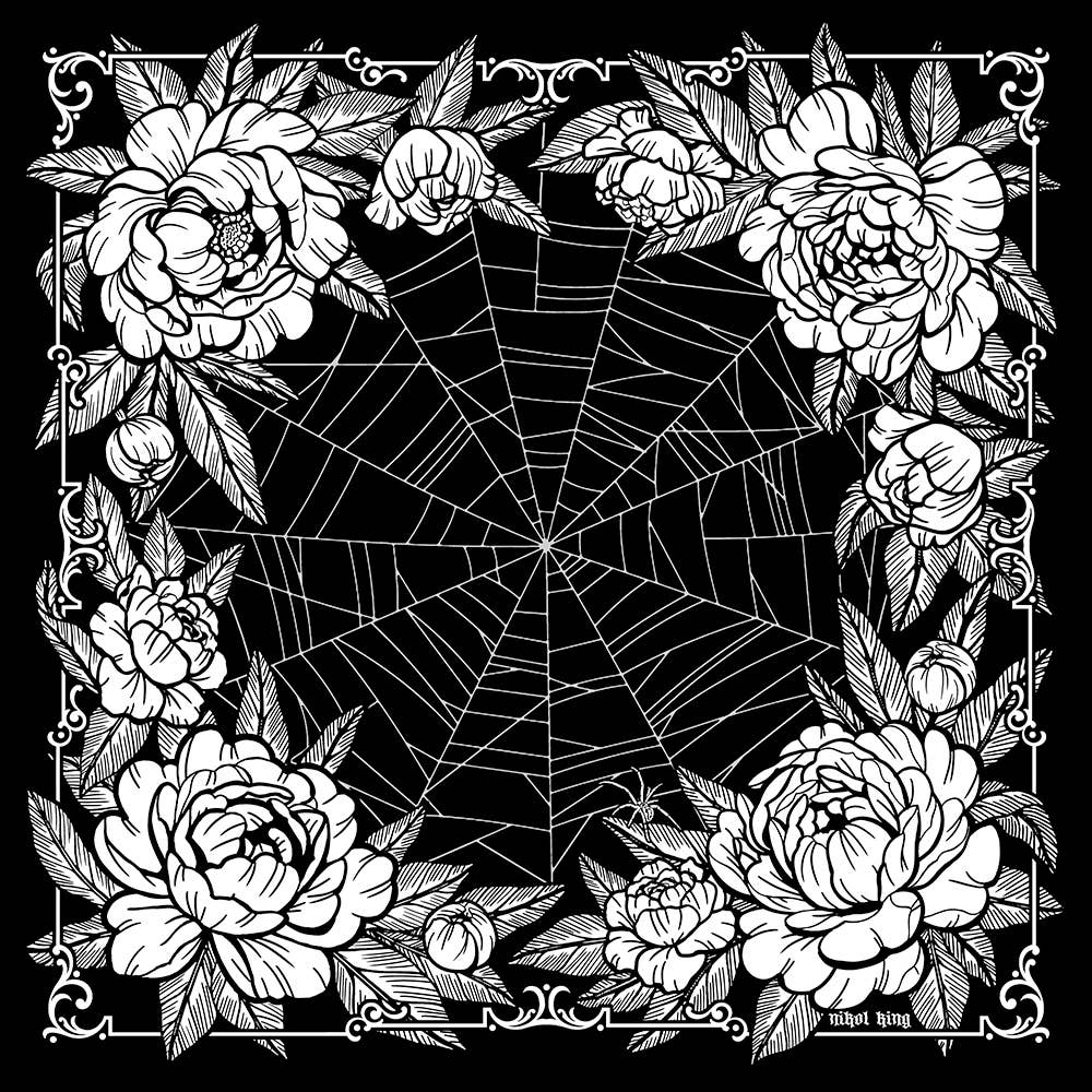 Spiderweb Floral Tote Bag