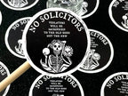 No Solicitors, Dark Humor Vinyl Sticker, Waterproof Decal