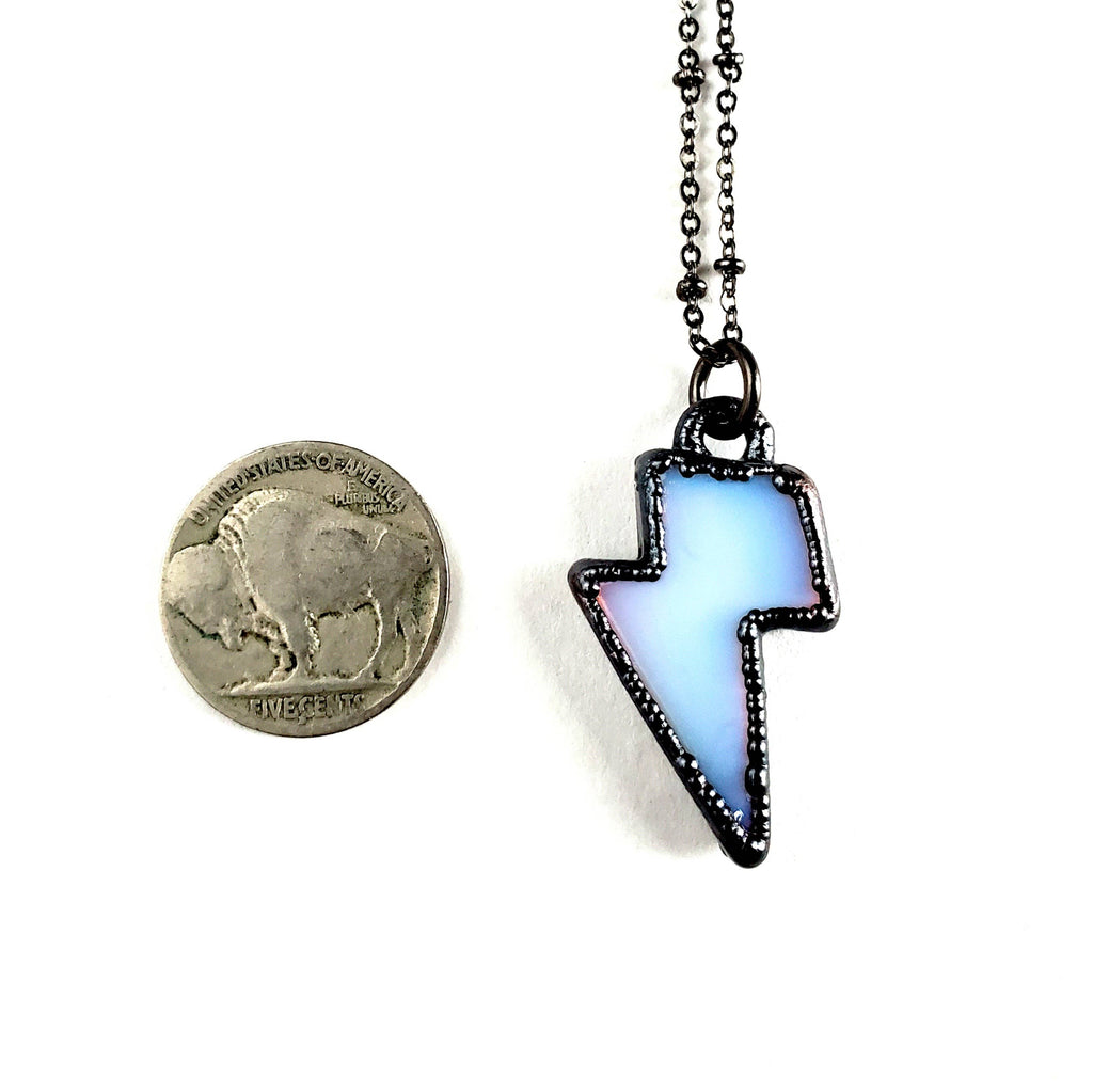 Lightning Bolt Necklace - Opalite
