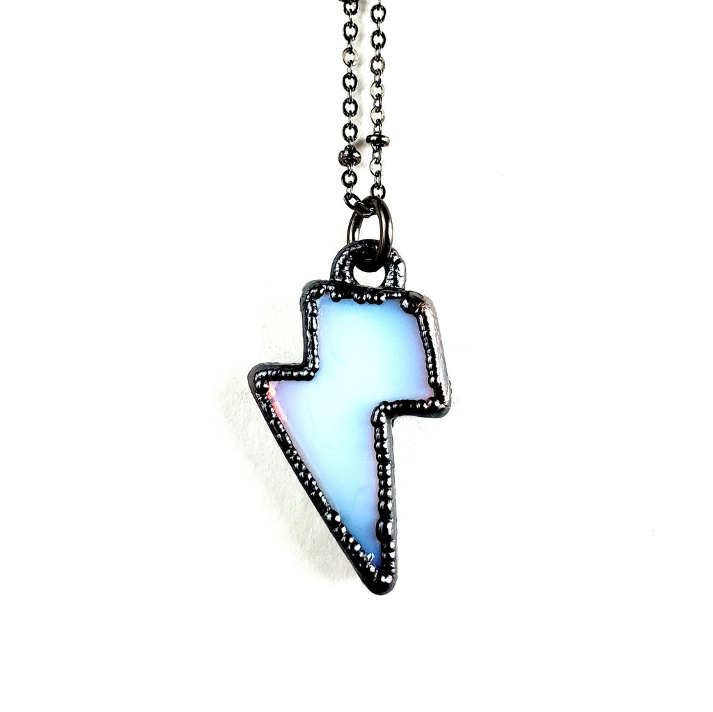Lightning Bolt Necklace - Opalite