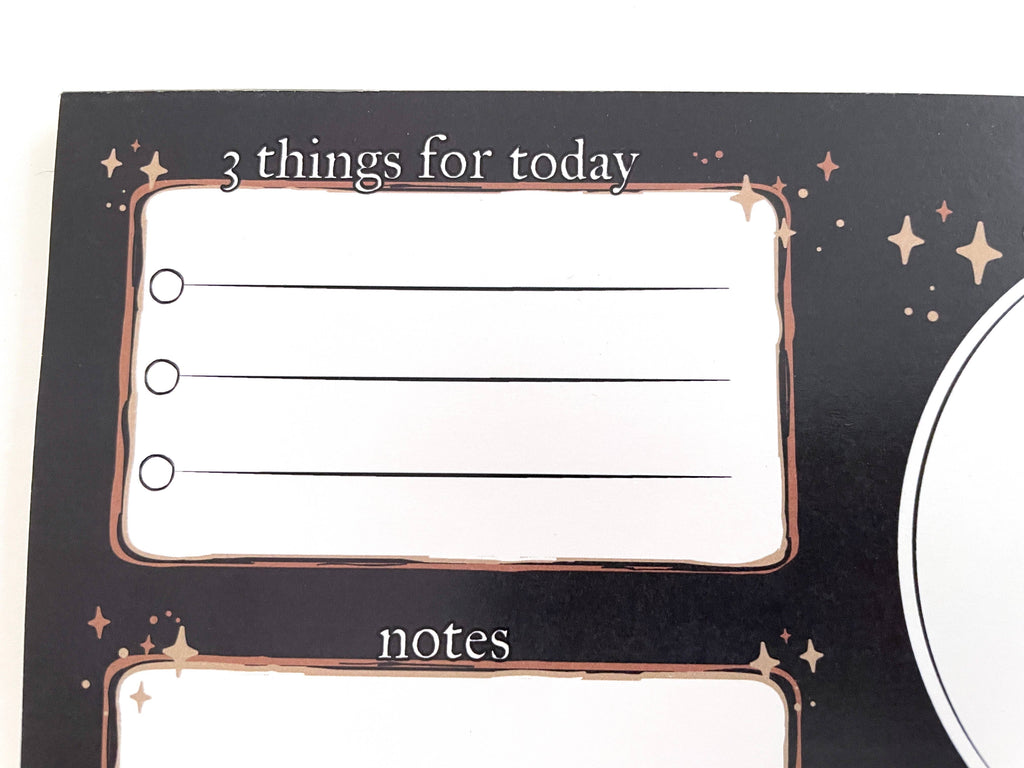 Crystal Ball Daily Tasks Notepad, Mystical, Witch Themed