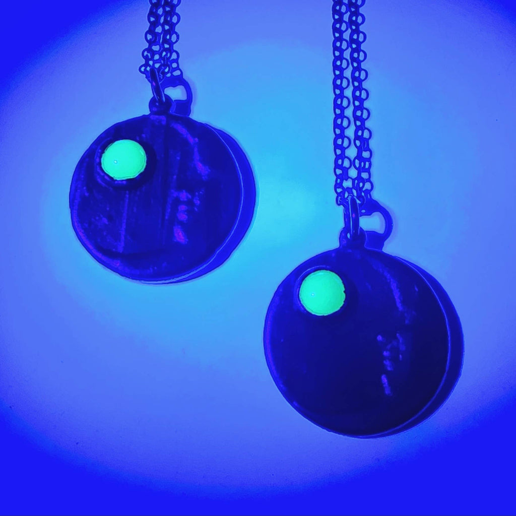 Uranium Glass Lunar Gaze Necklace